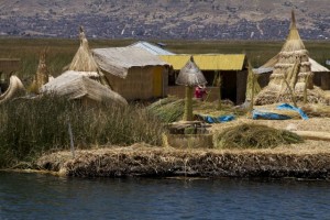 Homes on the floating island.